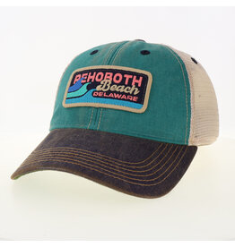 LEGACY ATHLETICS LEGACY OLD FAVORITE TRUCKER HAT AQUA SEGMENTED WAVE