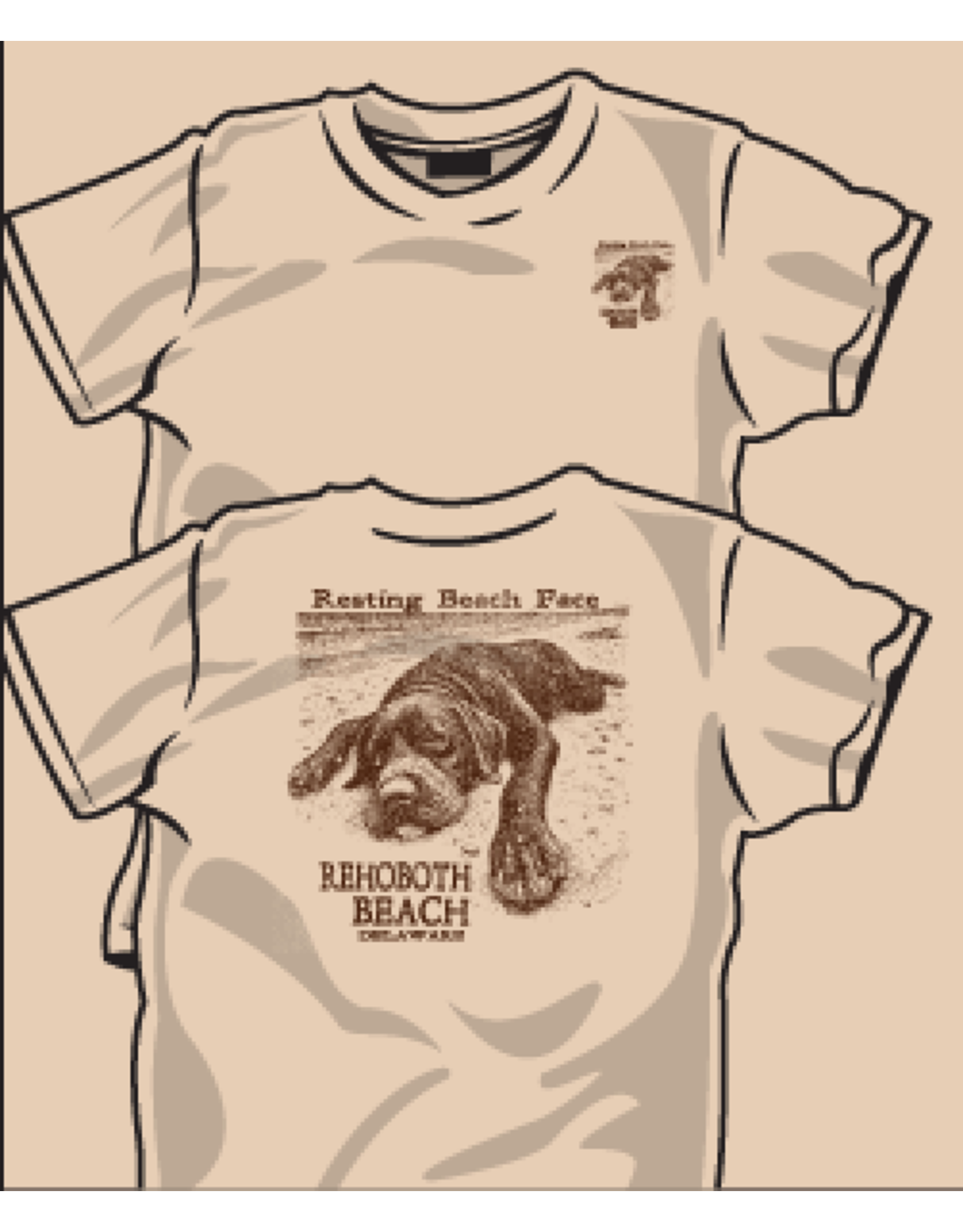 HIGH RANGE DESIGNS RESTING BEACH FACE SS TEE