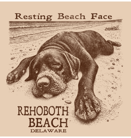HIGH RANGE DESIGNS BEACH STICKER RESTING BEACH FACE