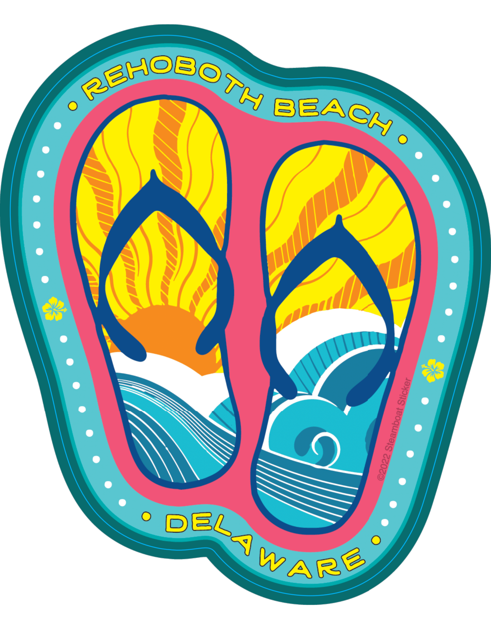 STEAMBOAT STICKERS BEACH STICKER WAVE FLIP FLOPS