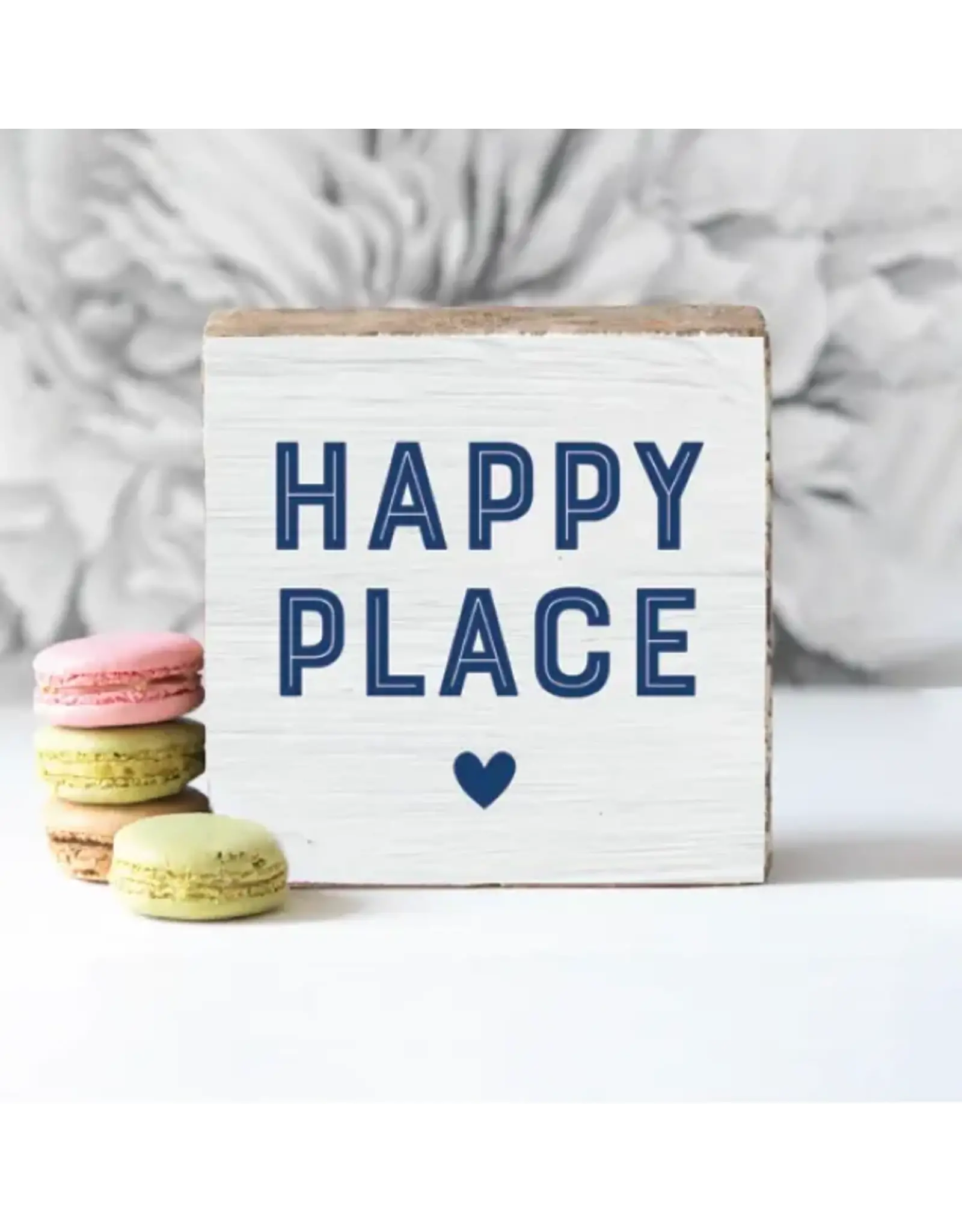 HAPPY PLACE HEART BLOCK SIGN