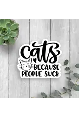 SCENIC ROUTE NOVELTY STICKER CATS BECAUSE PEOPLE SUCK