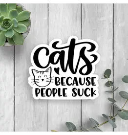 SCENIC ROUTE NOVELTY STICKER CATS BECAUSE PEOPLE SUCK