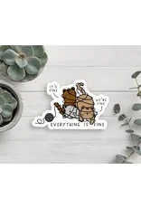 SCENIC ROUTE NOVELTY STICKER EVERYTHING IS FINE CATS