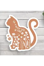 SCENIC ROUTE NOVELTY STICKER LIFE IS BETTER WITH A CAT