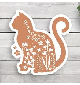 SCENIC ROUTE NOVELTY STICKER LIFE IS BETTER WITH A CAT