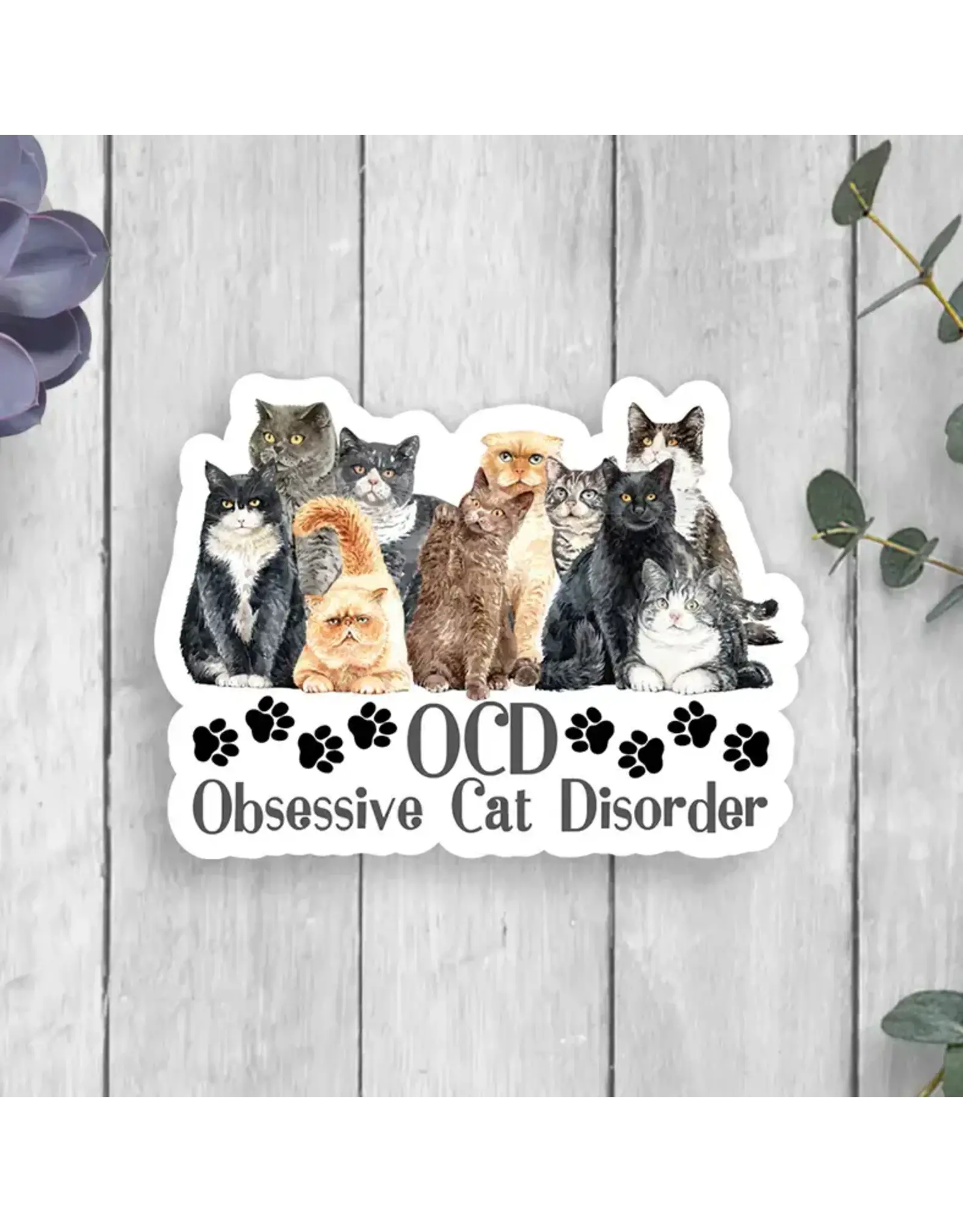 SCENIC ROUTE NOVELTY STICKER OCD OBSESSIVE CAT DISORDER