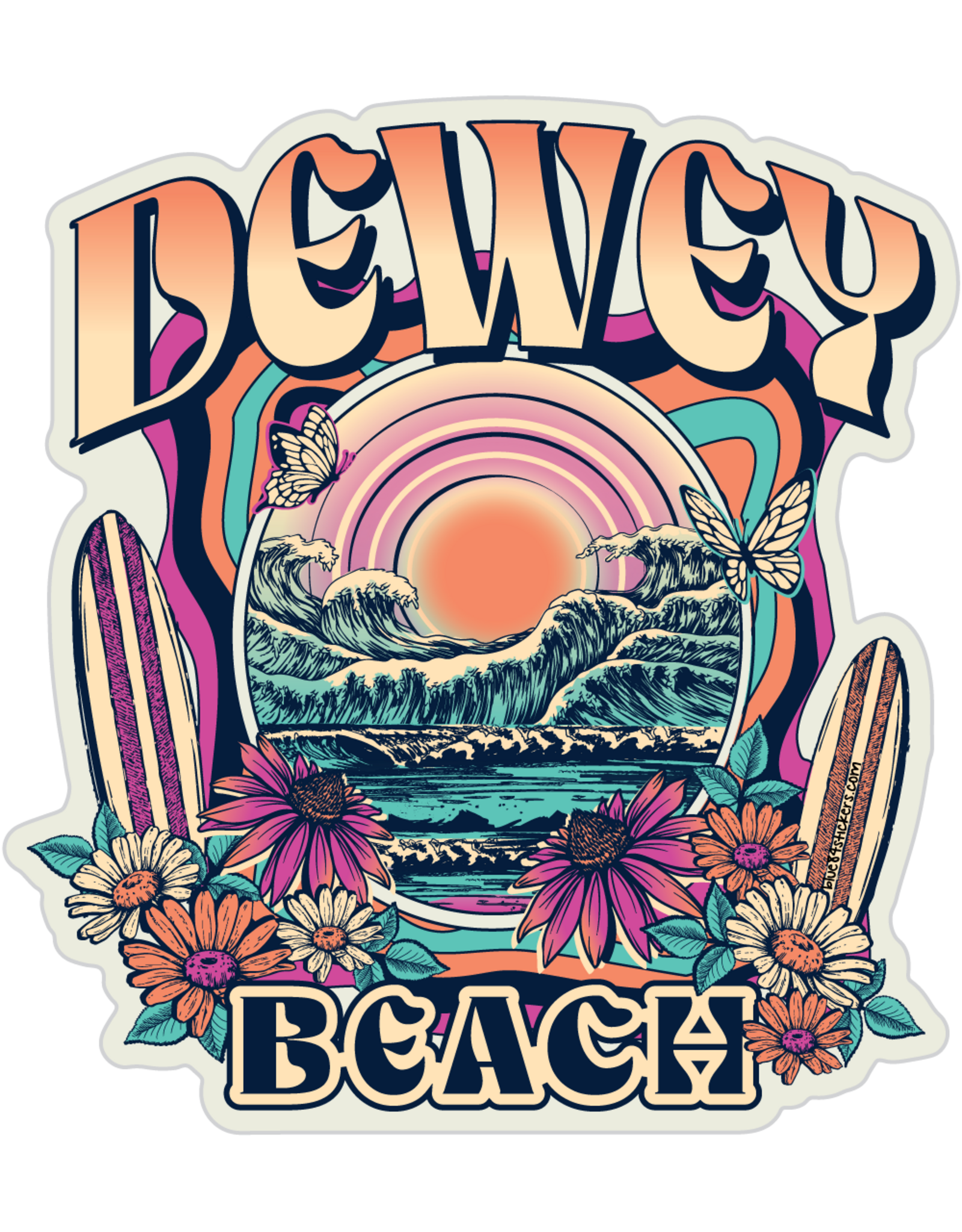 BLUE 84 DEWEY ACRYLIC MAGNET SLANTLER WAVES