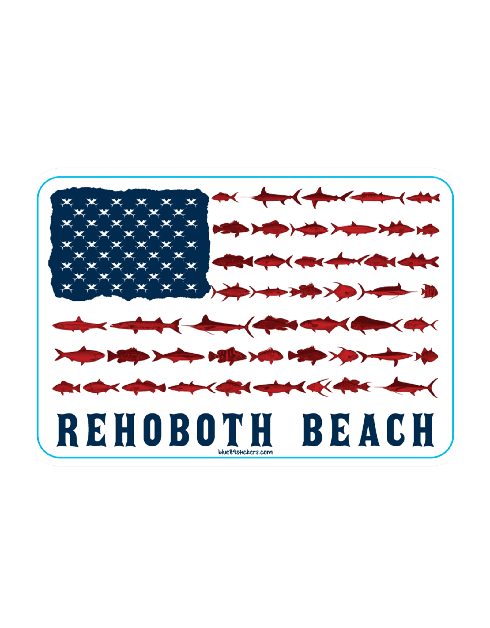 BLUE 84 ACRYLIC MAGNET ALTERED LATITUDE FISH FLAG