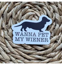 PRAXIS NOVELTY STICKER WANNA PET MY WIENER