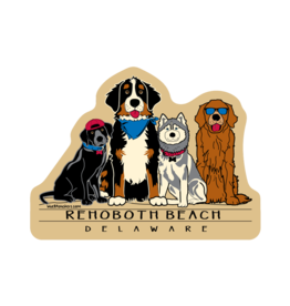 BLUE 84 ACRYLIC MAGNET FRIENDLINESS DOGS