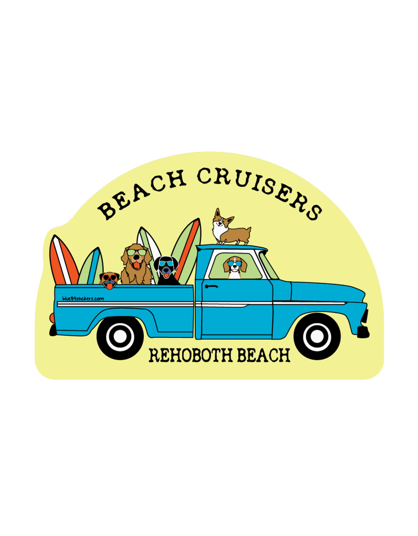 BLUE 84 ACRYLIC MAGNET SLOW MOVING BEACH CRUISERS
