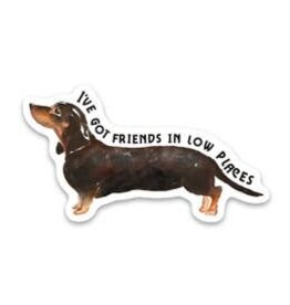 SCENIC ROUTE NOVELTY STICKER FRIENDS IN LOW PLACES WIENER DOG