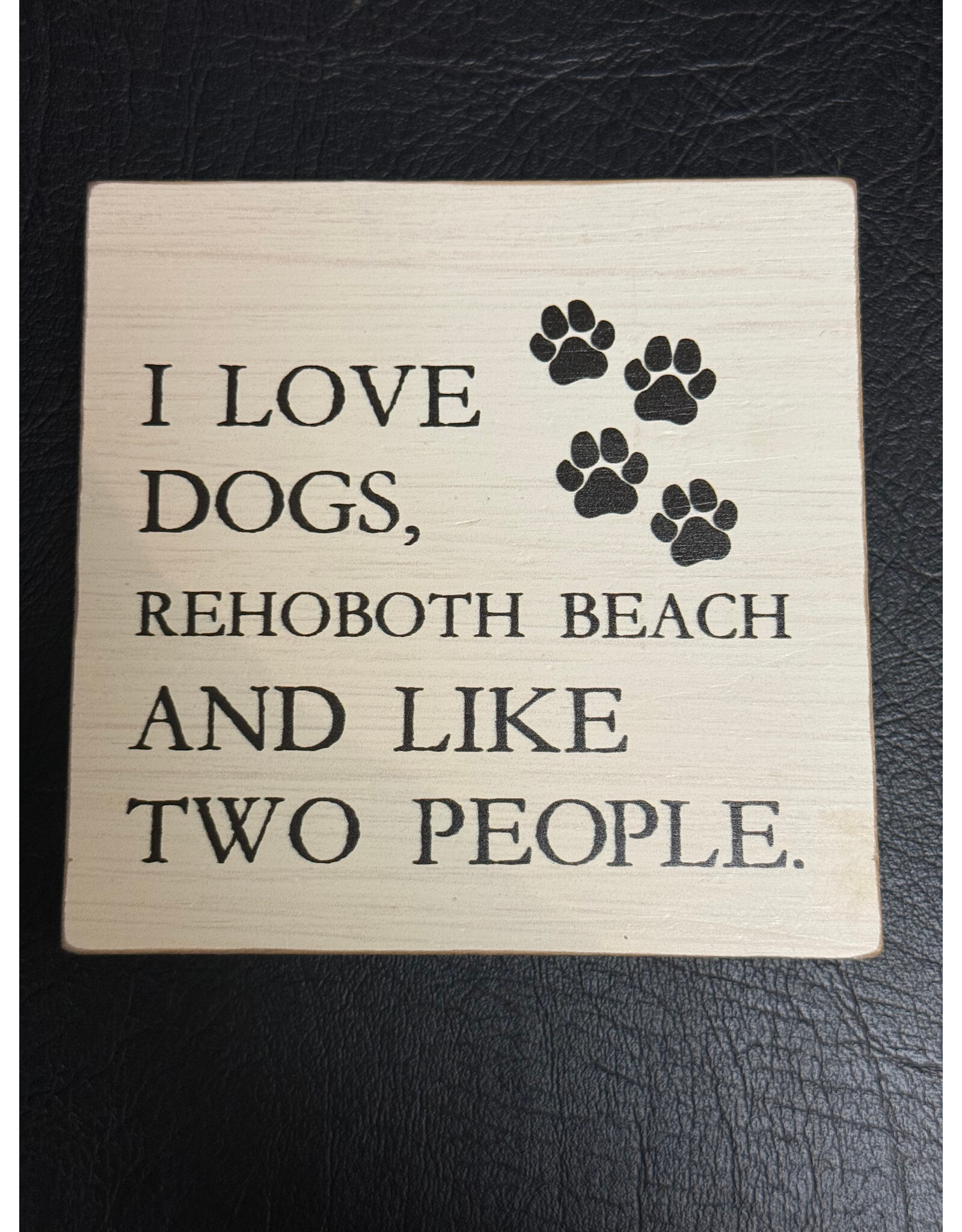 REHOBOTH DOGS AND TWO PEOPLE BLOCK SIGN