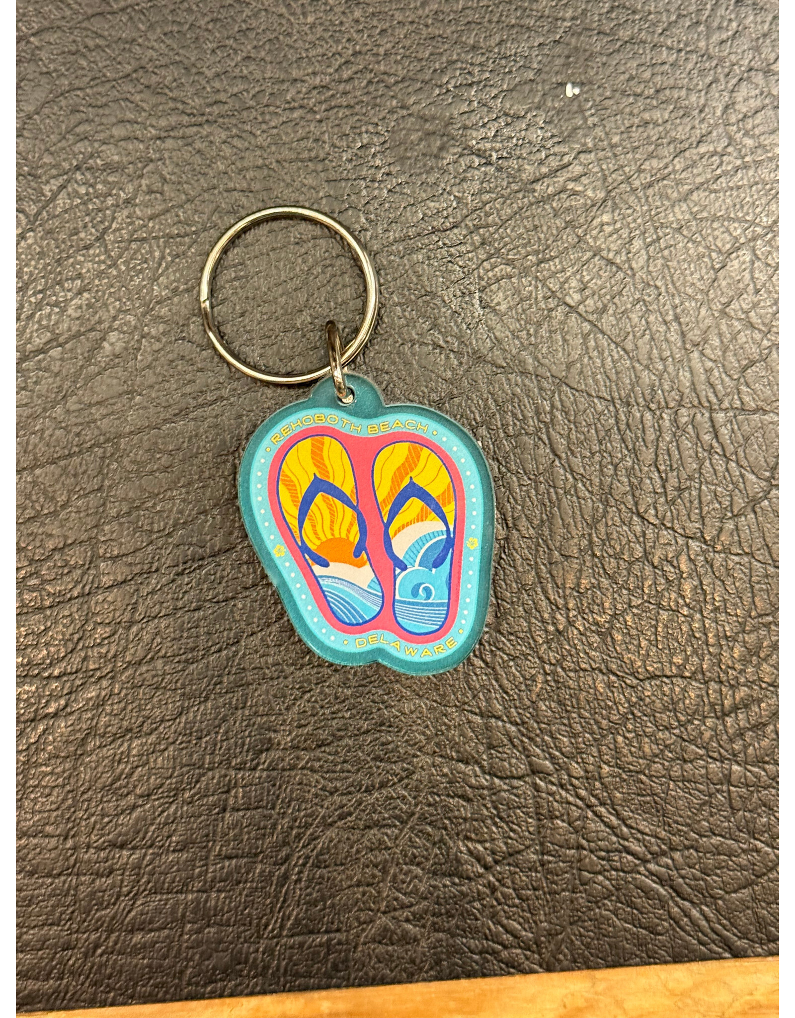 STEAMBOAT STICKERS ACRYLIC KEYCHAIN WAVE FLIP FLOPS