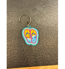 STEAMBOAT STICKERS ACRYLIC KEYCHAIN WAVE FLIP FLOPS