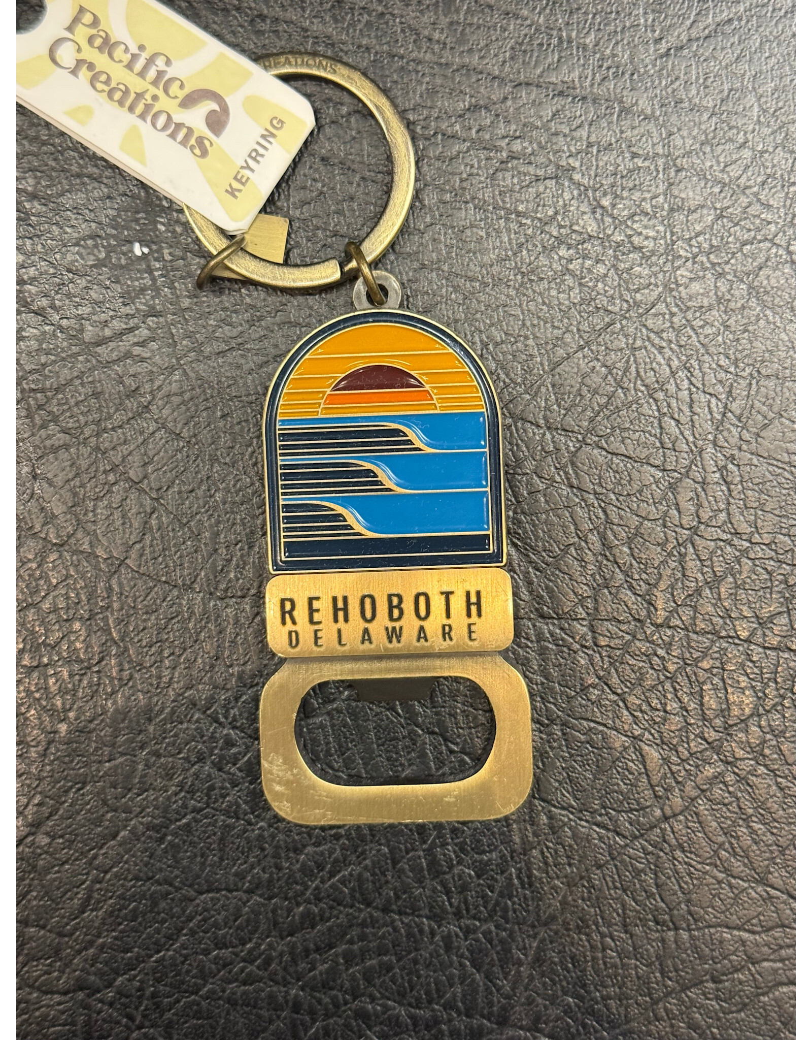 PACIFIC CREATIONS BOTTLE OPENER KEYCHAIN SUNSET WAVES