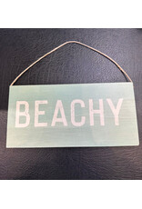RUSTIC MARLIN HANGING SIGN MINT TWINE BEACHY