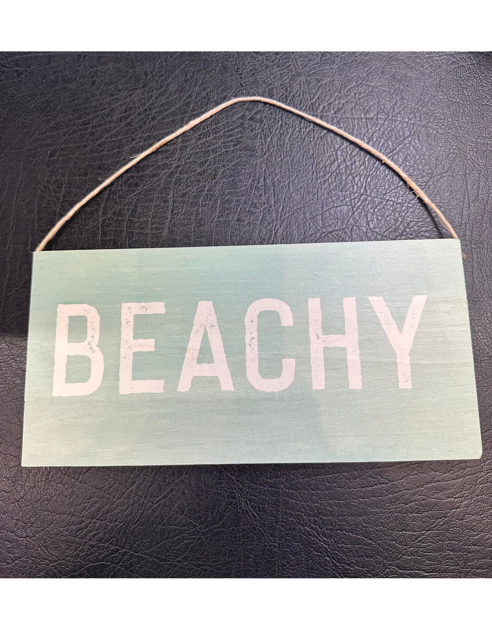 RUSTIC MARLIN HANGING SIGN MINT TWINE BEACHY