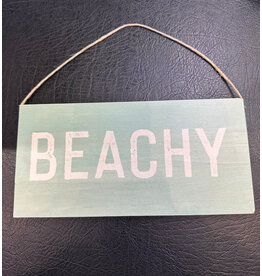 RUSTIC MARLIN HANGING SIGN MINT TWINE BEACHY