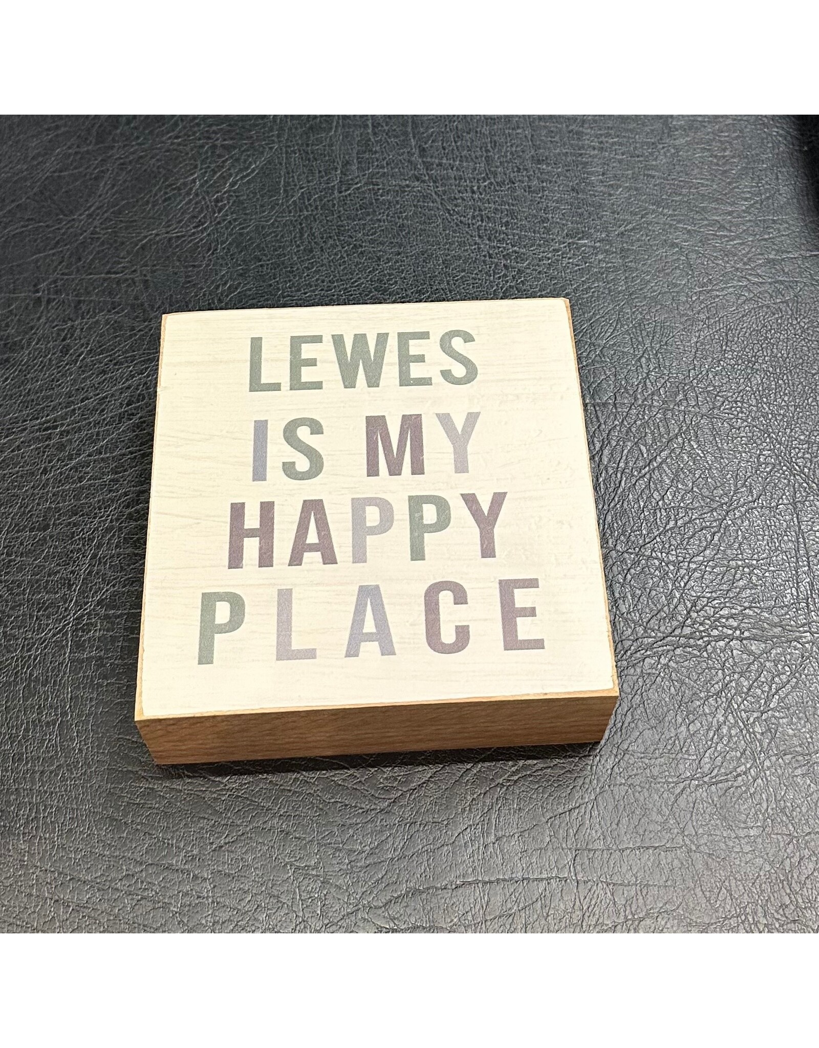 RUSTIC MARLIN LEWES HAPPY PLACE BLOCK SIGN