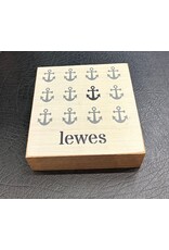 RUSTIC MARLIN LEWES REPEATING ANCHORS BLOCK SIGN