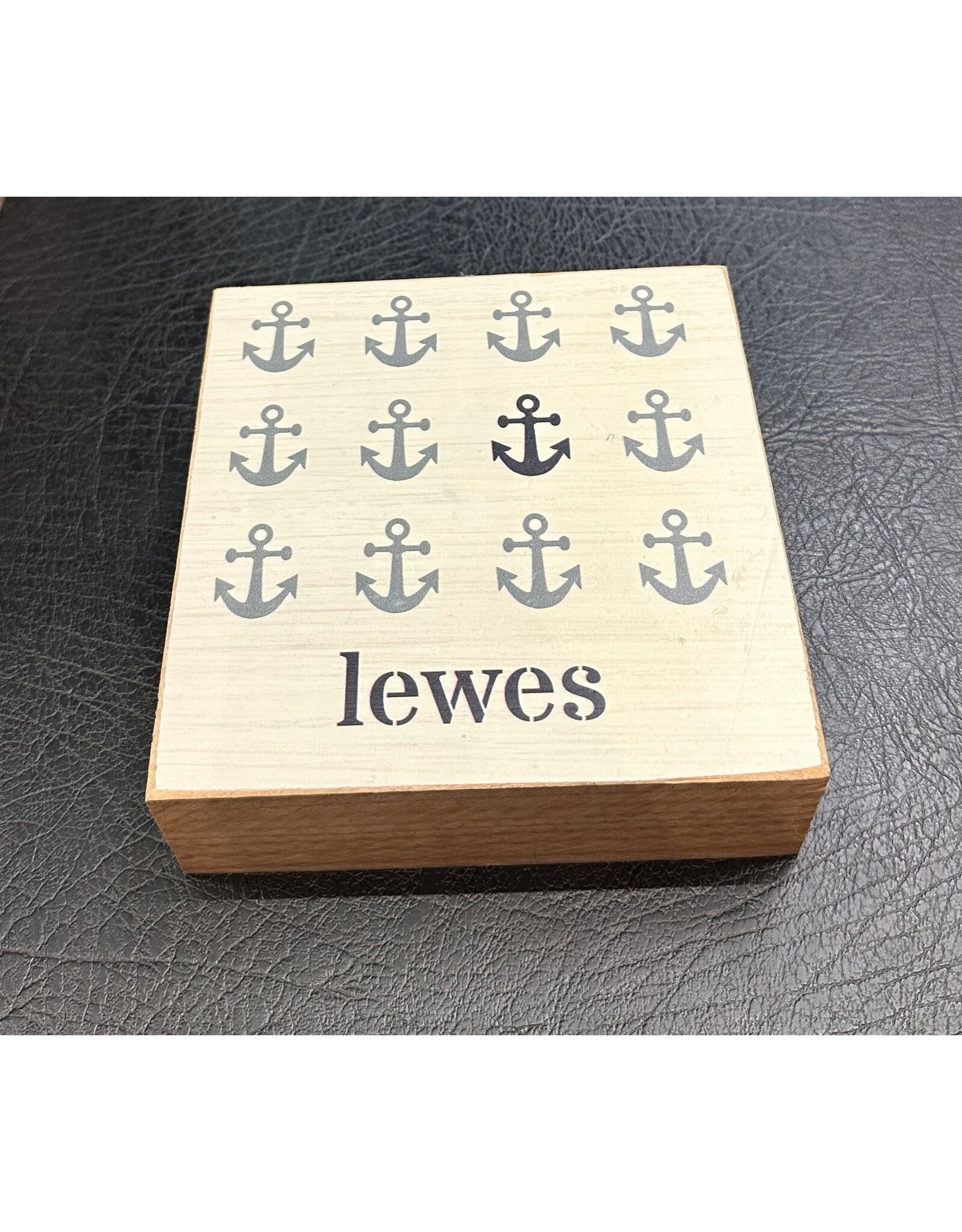 RUSTIC MARLIN LEWES REPEATING ANCHORS BLOCK SIGN