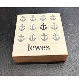 RUSTIC MARLIN LEWES REPEATING ANCHORS BLOCK SIGN