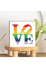 RUSTIC MARLIN LOVE RAINBOW BLOCK SIGN