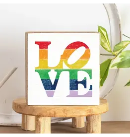 RUSTIC MARLIN LOVE RAINBOW BLOCK SIGN