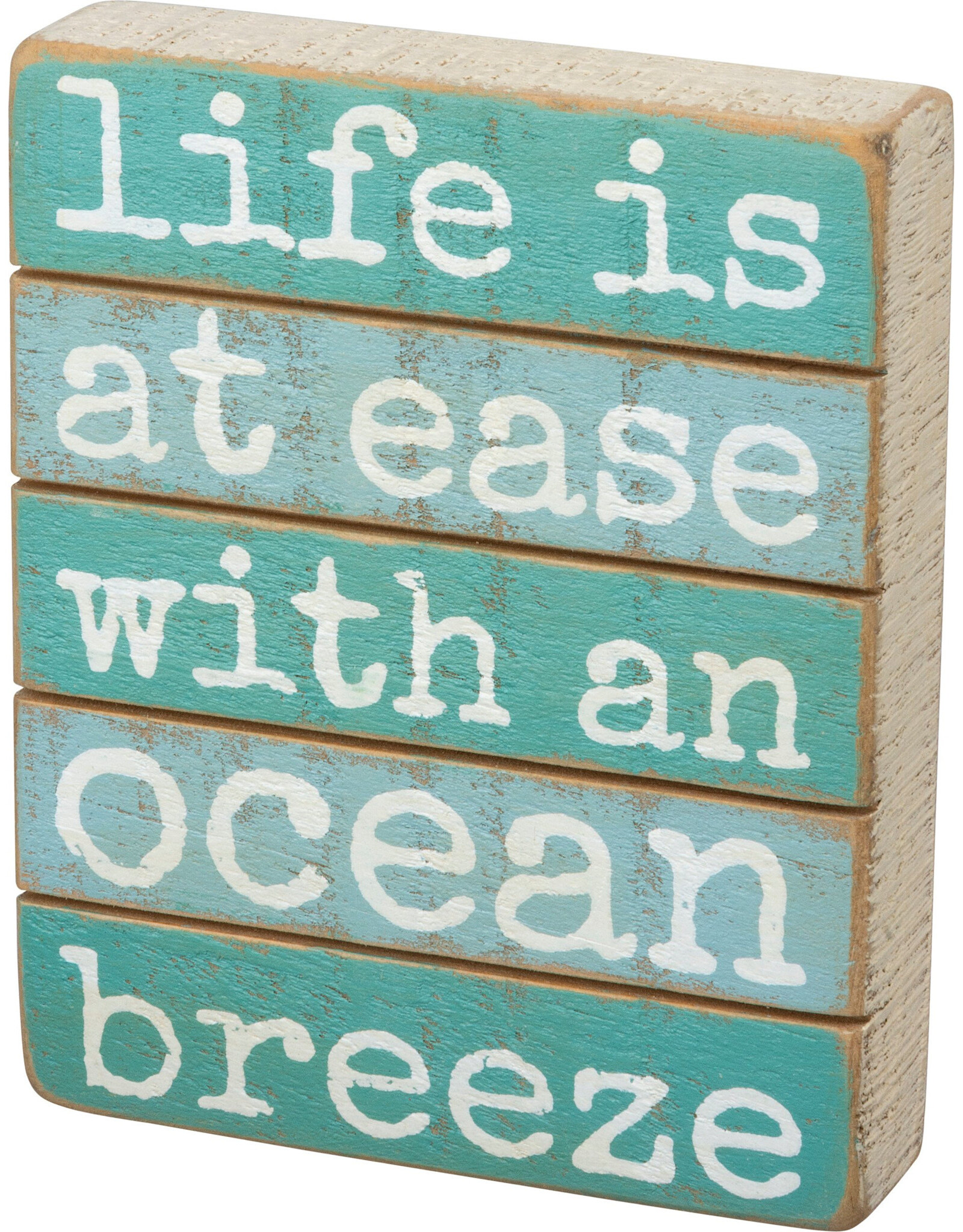 PRIMITIVES BY KATHY BEACH LOVER BLOCK SIGNS LIFE IS AT EASE WITH AN OCEAN BREEZE