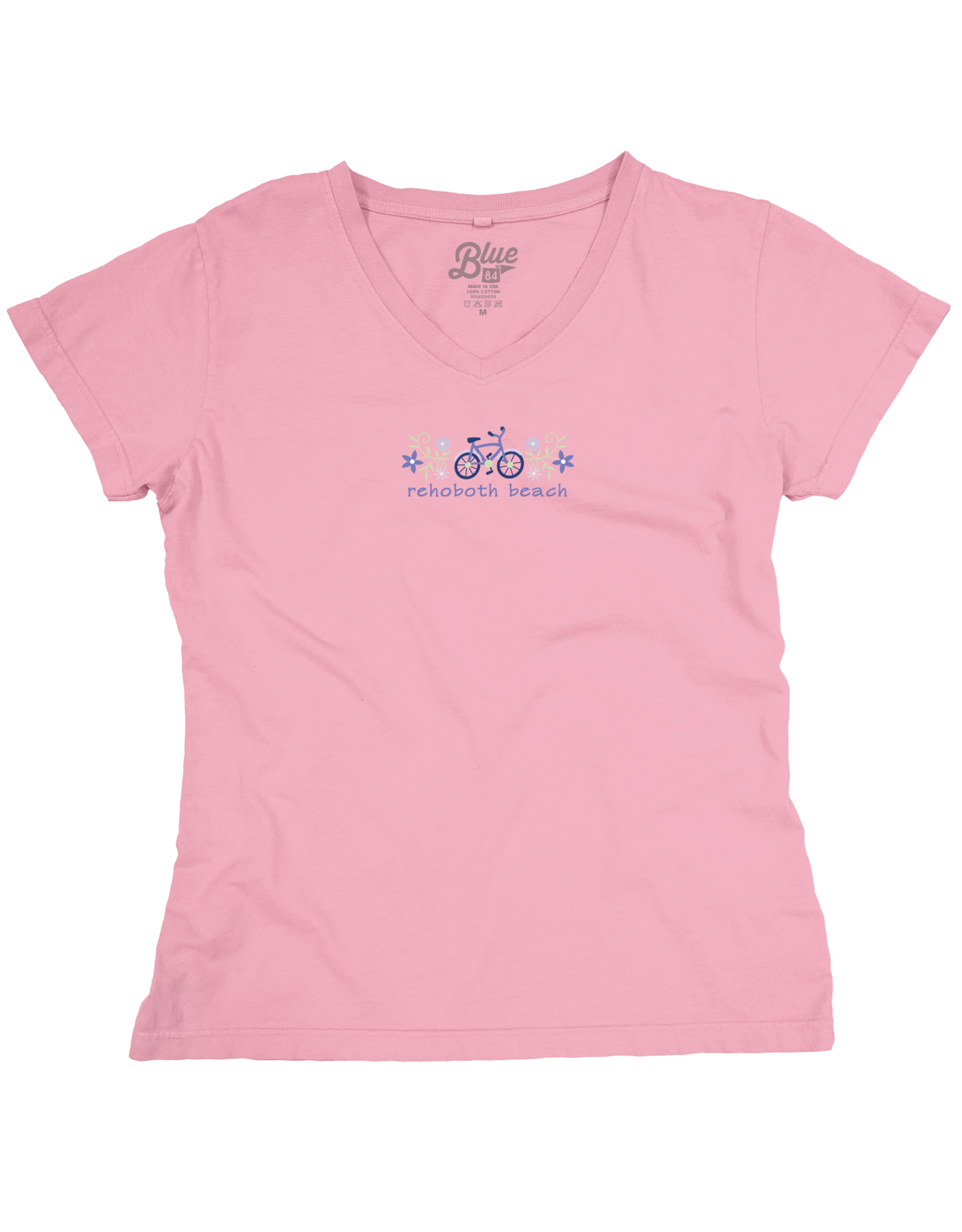 BLUE 84 WOMENS FURTHER BIKE EMB VNECK TEE