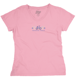 BLUE 84 WOMENS FURTHER BIKE EMB VNECK TEE