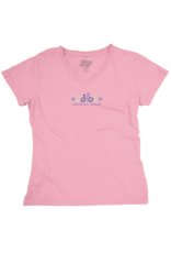 BLUE 84 WOMENS FURTHER AHEAD BIKE EMB VNECK TEE