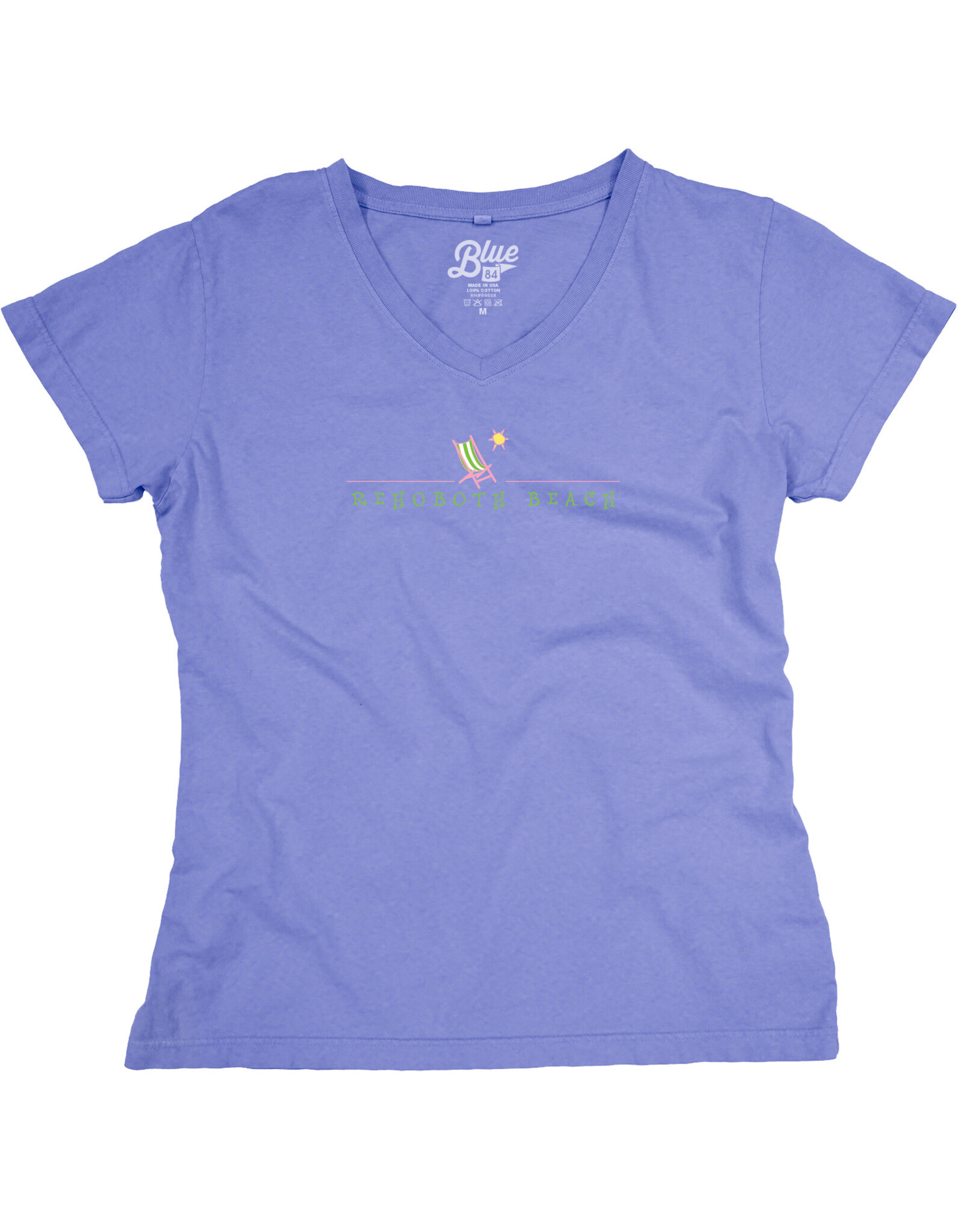 BLUE 84 WOMENS SLING CHAIR EMBROIDERED VNECK TEE