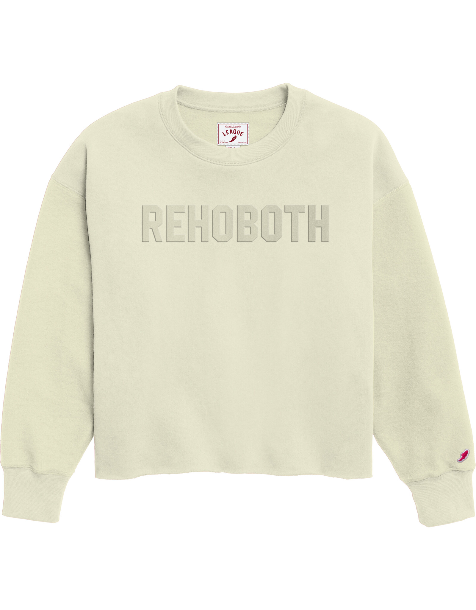 LEAGUE LEAGUE REVERSE EMBOSSED CROP CREW