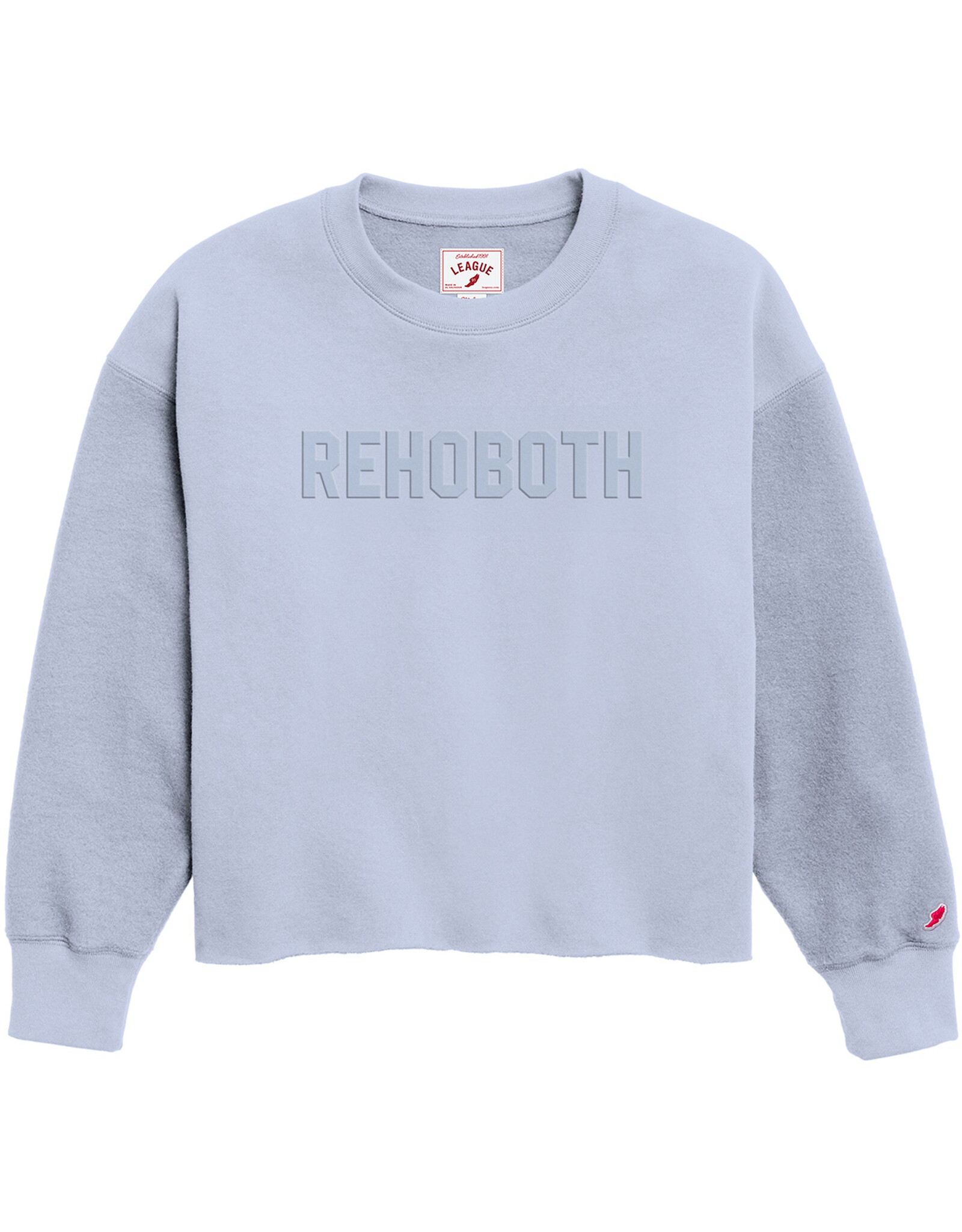 LEAGUE LEAGUE REVERSE EMBOSSED CROP CREW