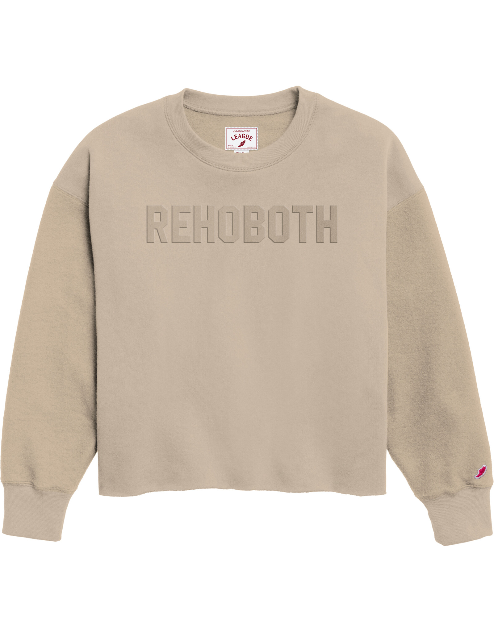 LEAGUE LEAGUE REVERSE EMBOSSED CROP CREW