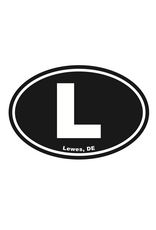 REHOBOTH LIFESTYLE EURO STICKER 5.75 x 3.875 OVAL LEWES BLACK