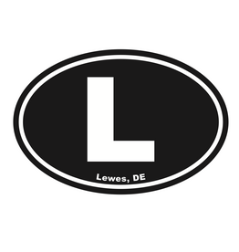 REHOBOTH LIFESTYLE EURO STICKER 5.75 x 3.875 OVAL LEWES BLACK