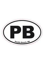 REHOBOTH LIFESTYLE EURO STICKER 5.75 x 3.875 OVAL POODLE BEACH