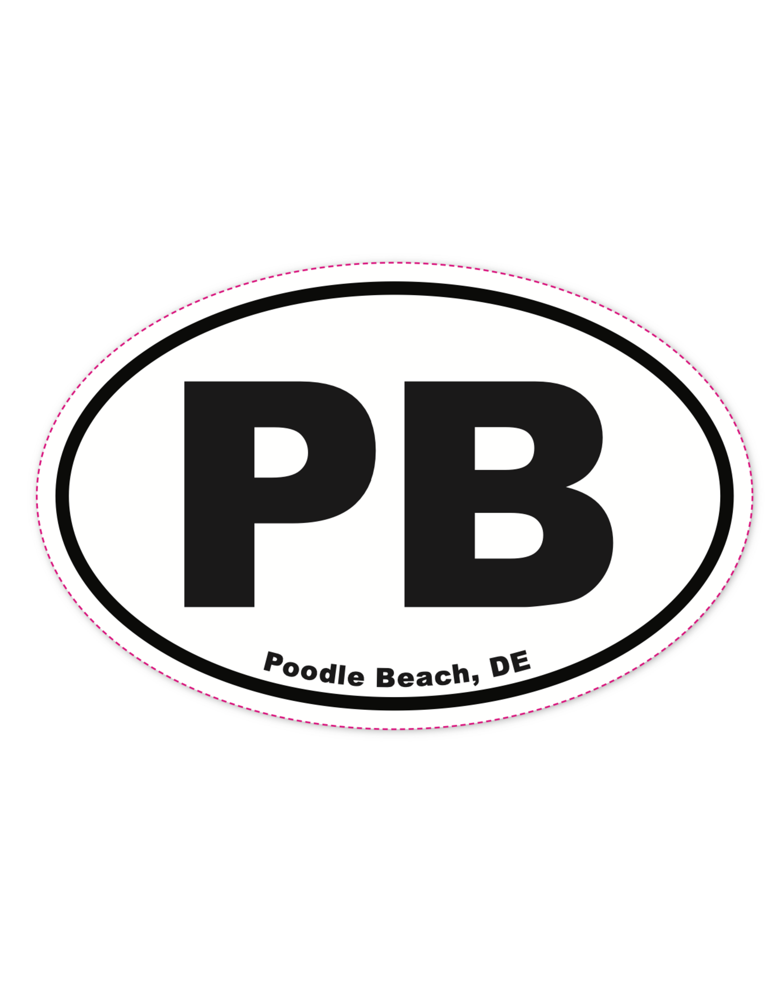 REHOBOTH LIFESTYLE EURO STICKER 5.75 x 3.875 OVAL POODLE BEACH
