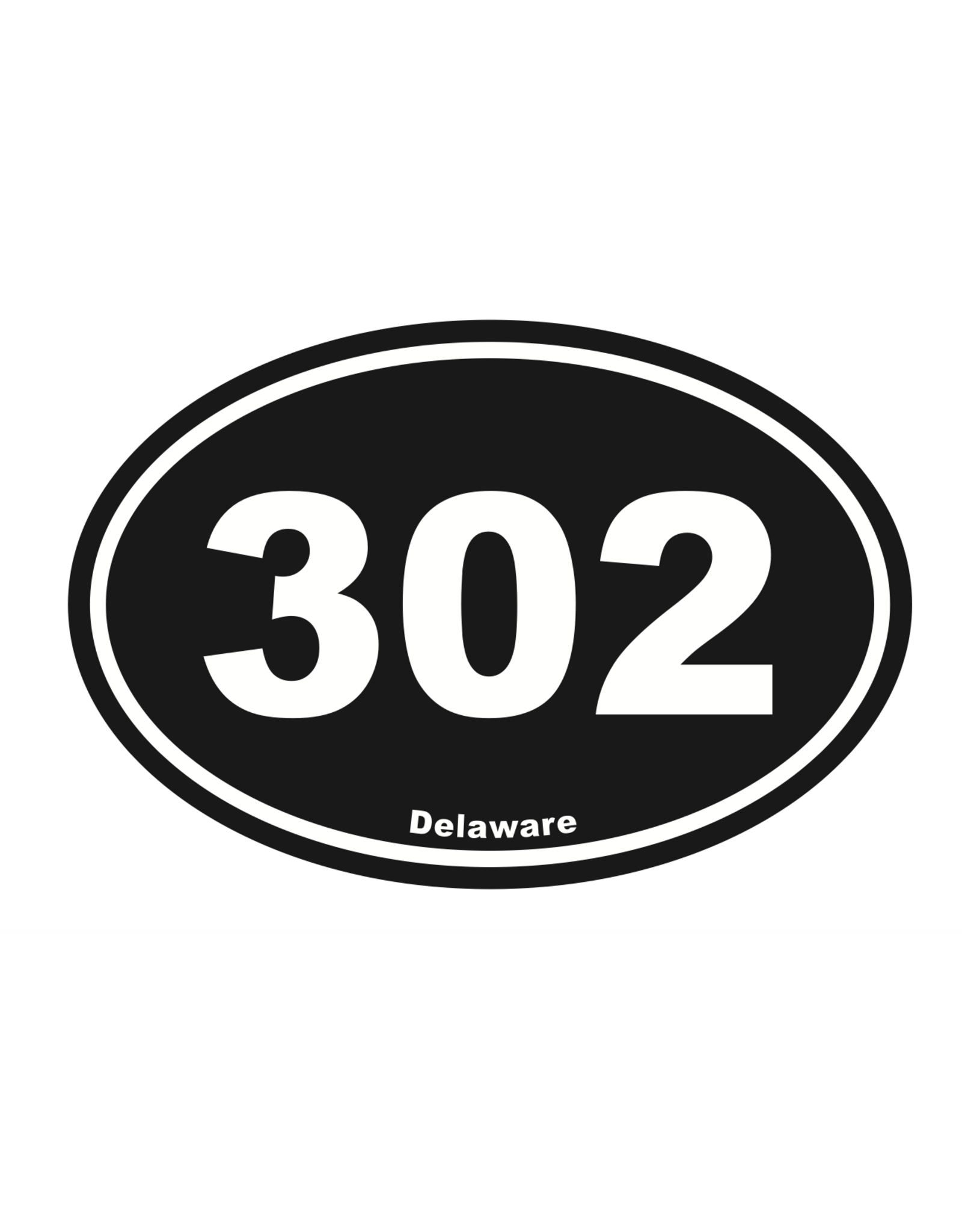 REHOBOTH LIFESTYLE EURO STICKER 5.75 x 3.875 OVAL DELAWARE 302 BLACK