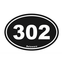 REHOBOTH LIFESTYLE EURO STICKER 5.75 x 3.875 OVAL DELAWARE 302 BLACK