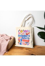 LOLALA BEACH SCRIBBLES CANVAS TOTE BAG