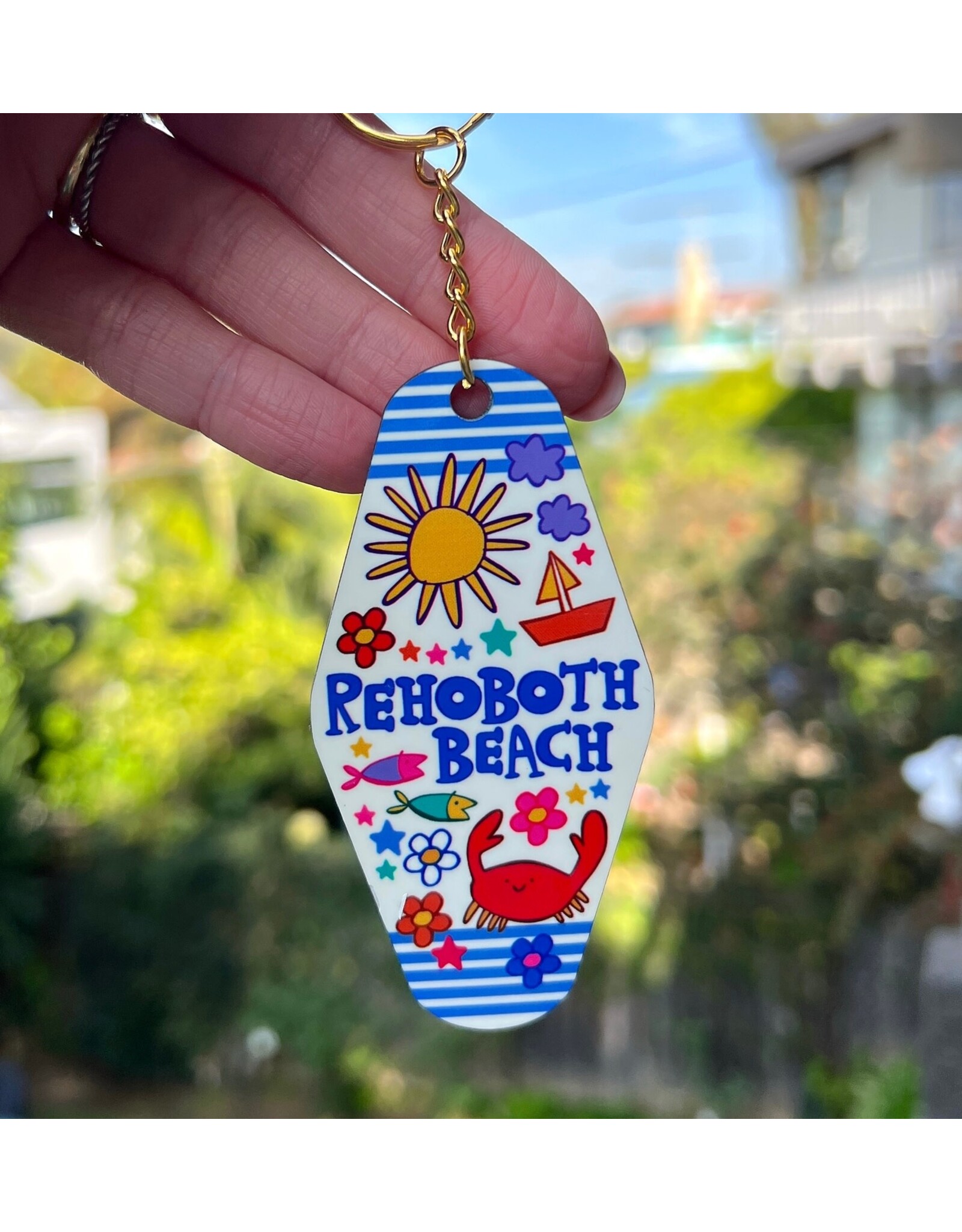 LOLALA RETRO KEYCHAIN BEACH SCRIBBLES