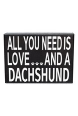 PRIMITIVES BY KATHY PET LOVER BLOCK SIGNS LOVE AND A DACHSHUND