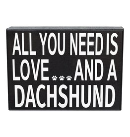 PRIMITIVES BY KATHY PET LOVER BLOCK SIGNS LOVE AND A DACHSHUND