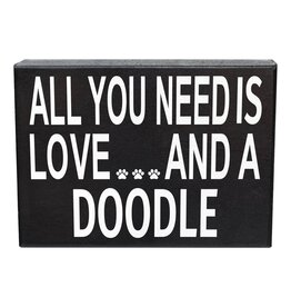 PRIMITIVES BY KATHY PET LOVER BLOCK SIGNS LOVE AND A DOODLE BLACK