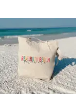 MULTICOLORED TEXT CANVAS TOTE